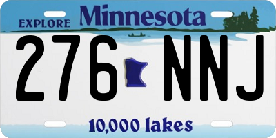 MN license plate 276NNJ