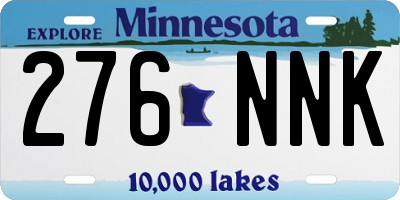 MN license plate 276NNK