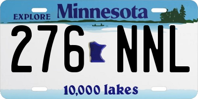 MN license plate 276NNL