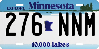 MN license plate 276NNM