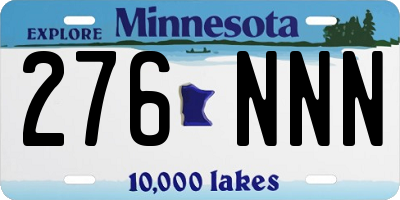MN license plate 276NNN