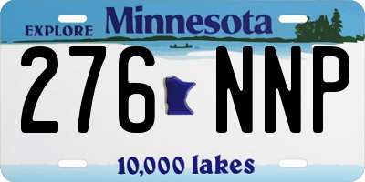 MN license plate 276NNP