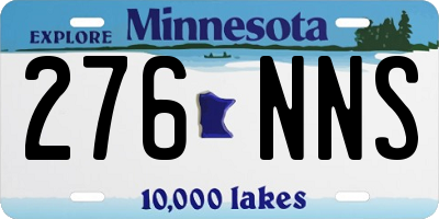 MN license plate 276NNS