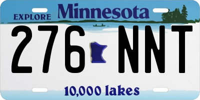 MN license plate 276NNT