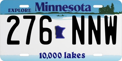 MN license plate 276NNW