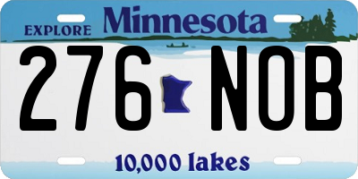 MN license plate 276NOB