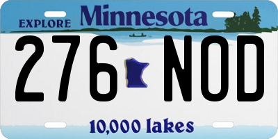 MN license plate 276NOD