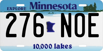 MN license plate 276NOE