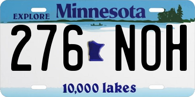 MN license plate 276NOH