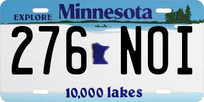 MN license plate 276NOI