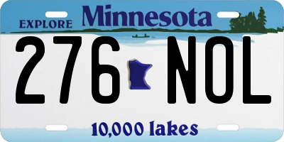 MN license plate 276NOL