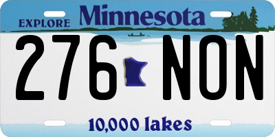 MN license plate 276NON