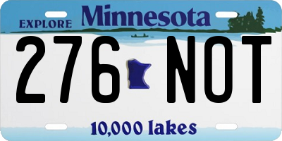 MN license plate 276NOT