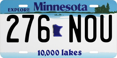 MN license plate 276NOU