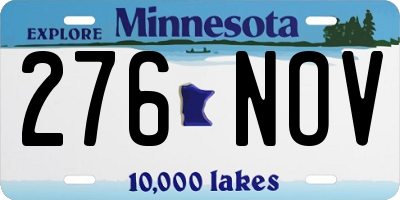 MN license plate 276NOV