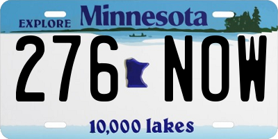 MN license plate 276NOW