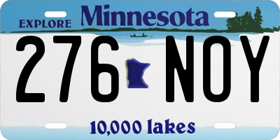 MN license plate 276NOY