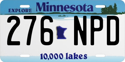MN license plate 276NPD
