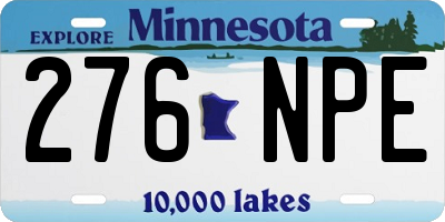 MN license plate 276NPE