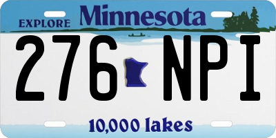 MN license plate 276NPI