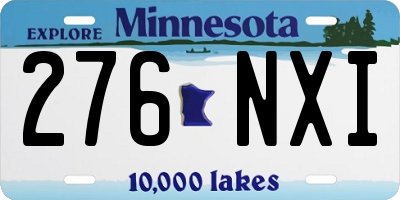 MN license plate 276NXI