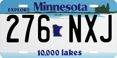 MN license plate 276NXJ