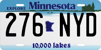 MN license plate 276NYD