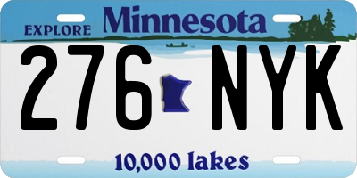 MN license plate 276NYK