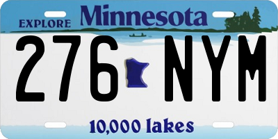 MN license plate 276NYM