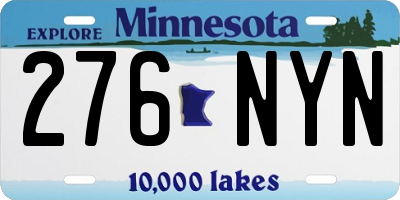 MN license plate 276NYN