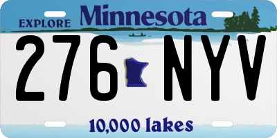 MN license plate 276NYV
