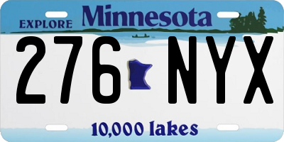 MN license plate 276NYX