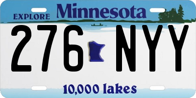MN license plate 276NYY