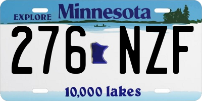 MN license plate 276NZF