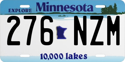 MN license plate 276NZM