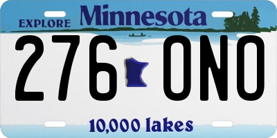 MN license plate 276ONO