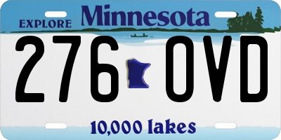 MN license plate 276OVD