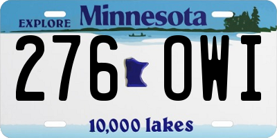 MN license plate 276OWI