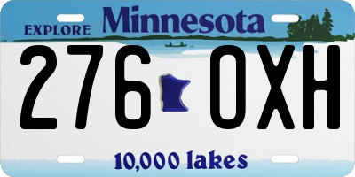 MN license plate 276OXH