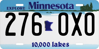 MN license plate 276OXO