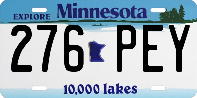 MN license plate 276PEY