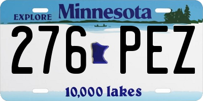 MN license plate 276PEZ