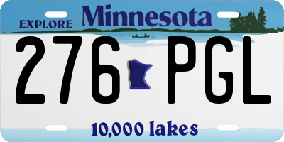 MN license plate 276PGL
