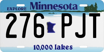 MN license plate 276PJT