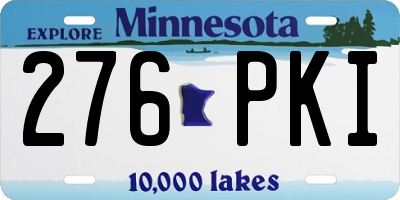 MN license plate 276PKI