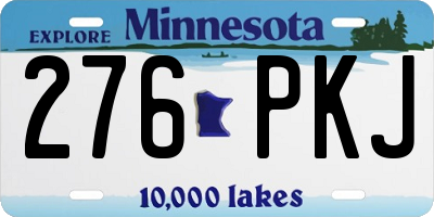 MN license plate 276PKJ