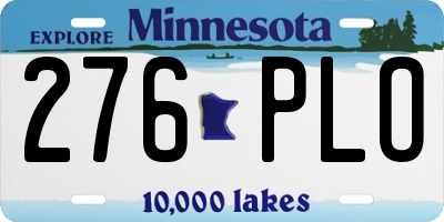 MN license plate 276PLO