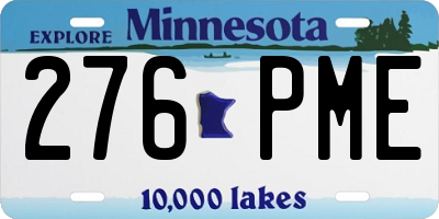 MN license plate 276PME