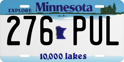 MN license plate 276PUL