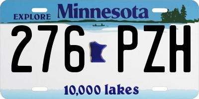 MN license plate 276PZH
